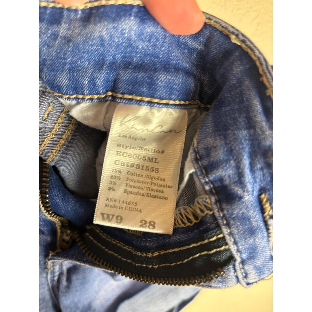 KanCan High Rise Shorts Blue Jean Denim Distressed Size 28 - Picture 3 of 9